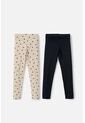 Pack X2 Leggins De Mic Caqui Y Negro Para Niña 10 de MARCA MIC