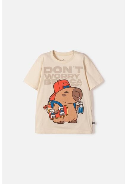 Camiseta De Mic Manga Corta Almendra Para Niño 4