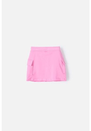 Falda De Mic Con Bolsillos Rosada Para Niña 10