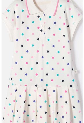 Vestido Mic Marfil Corto Tipo Polo Para Niña 8