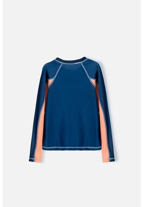 Camiseta De Baño Mic Manga Larga Azul Para Niño 10