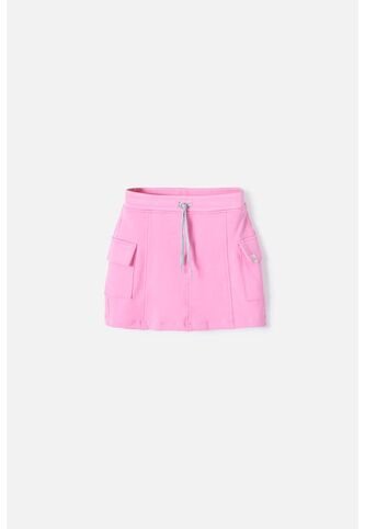 Falda De Mic Con Bolsillos Rosada Para Niña 4 MARCA MIC