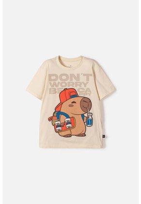 Camiseta De Mic Manga Corta Almendra Para Niño 4