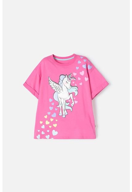 Camiseta De Mic Manga Corta Rosada Para Niña 8