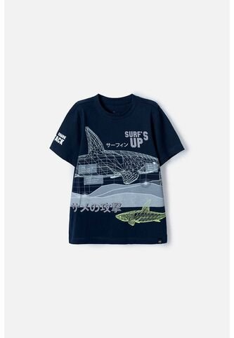 Camiseta Mic Azul Oscuro Manga Corta Para Niño 12 MARCA MIC