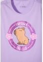 Camiseta De Capybara Manga Corta Violeta Para Niña 10 de MARCA MIC