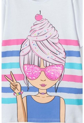 Camiseta Mic Blanca Manga Corta Para Niña 10