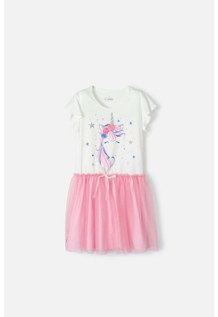 Vestido De Mic  Manga Corta Rosado Para Niña 6