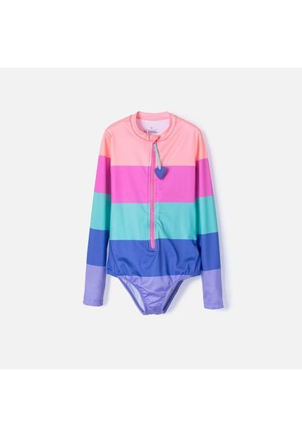 Vestido De Baño Mic Con Cierre Multicolor Para Niña 10