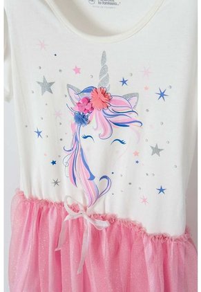 Vestido De Mic  Manga Corta Rosado Para Niña 8