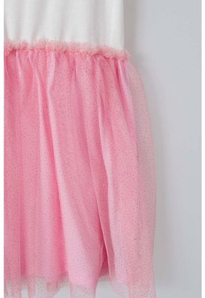 Vestido De Mic  Manga Corta Rosado Para Niña 8