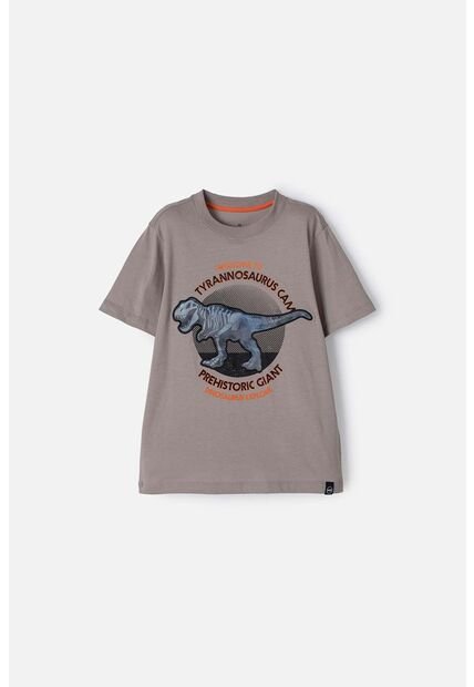 Camiseta  De Mic Manga Corta Taupe Para Niño 6