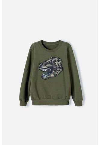 Buzo De Mic Cuello Redondo Cerrado Verde Militar Para Niño 4 MARCA MIC