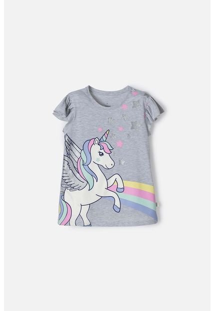 Camiseta De Mic Manga Corta Gris Para Niña 6