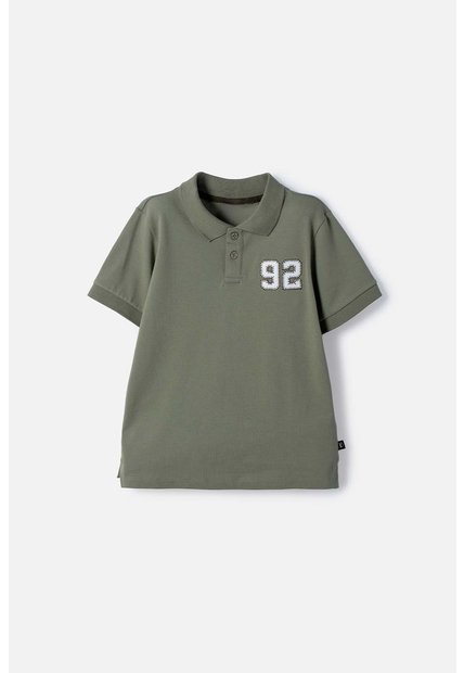 Camiseta Tipo Polo De Mic Verde Para Niño 10