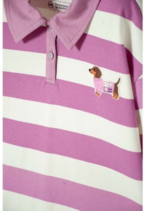 Camiseta Tipo Polo De Mic Multicolor Para Niña 12
