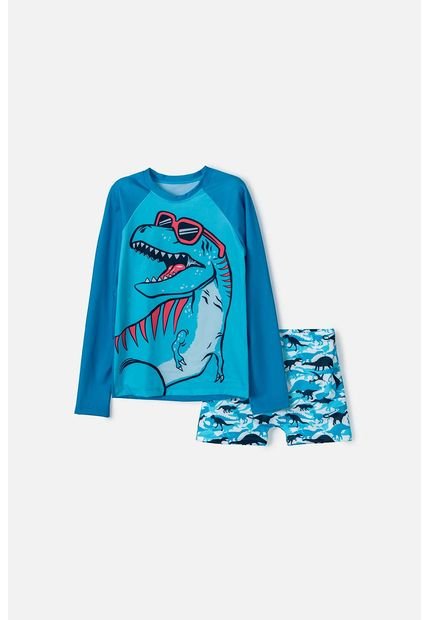 Conjunto  De Baño Mic  Manga Larga Azul Para Niño 6
