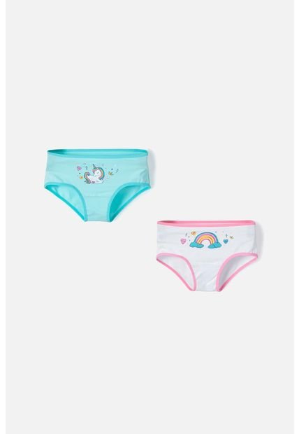 Pack X2 Panties De Mic Azul Y Blanco Para Niña 10