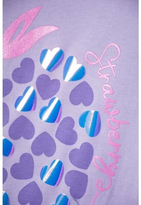 Camiseta De Mic Manga Corta Lavanda Claro Para Niña 4