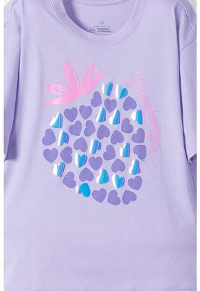 Camiseta De Mic Manga Corta Lavanda Claro Para Niña 4