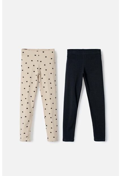 Pack X2 Leggins De Mic Caqui Y Negro Para Niña 8