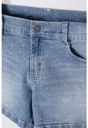 Short De Mic Con Brillos Azul Para Niña 12