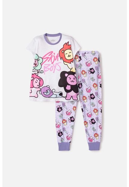 Pijama De K- Pop Demon Hunters Blanco Y Lila Para Niña