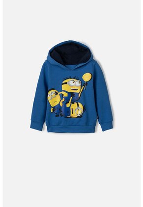 Buzo De Minions Azul Con Capucha Para Niño 2T A 5T 3T