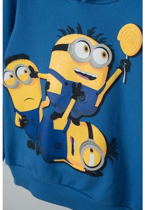 Buzo De Minions Azul Con Capucha Para Niño 2T A 5T 3T