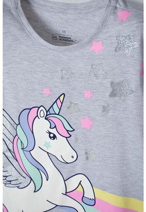 Camiseta De Mic Manga Corta Gris Para Niña 4