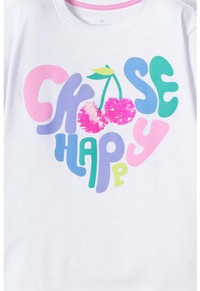 Camiseta De Mic Manga Corta Blanco Para Niña 8