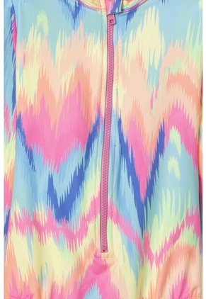 Vestido De Baño Mic De Manga Larga Multicolor Para Niña 10