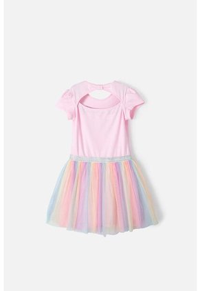 Vestido De Mic Con Aplique De Lentejuelas Multicolor Para Niña 12