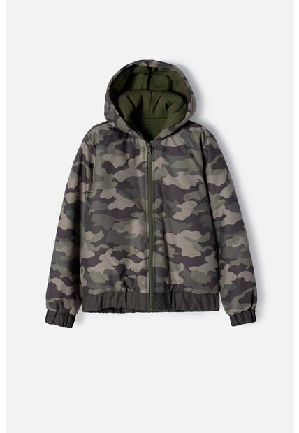Chaqueta De Mic Con Cierre Verde Militar Para Niño 12