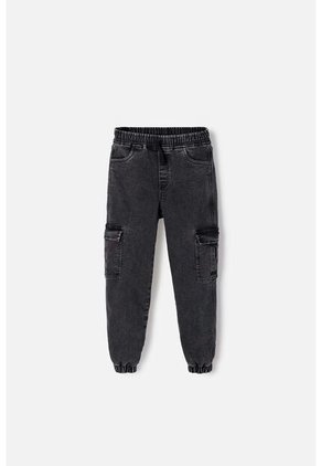 Jogger De Mic Con Bolsillos Negro Para Niño 4