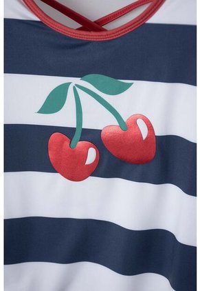 Vestido De Baño Mic Azul, Rojo Y Blanco Manga Larga Para Niña 10