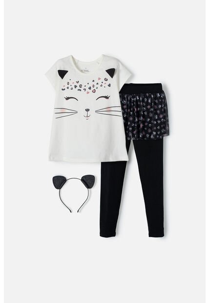 Conjunto Mic Marfil Y Negro De Pantalón Largo Para Niña 8