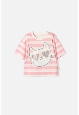 Camiseta De Mic Manga Corta Marfil Para Niña 12 MARCA MIC