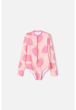 Vestido De Baño De Mic Manga Larga Multicolor Para Niña 4