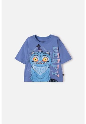 Camiseta De K- Pop Demon Hunters Manga Corta Azul Para Niña