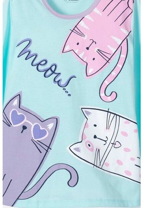 Pijama De Mic De Pantalón Largo Verde Y Morada Para Niña 10