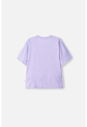 Camiseta De Mic Manga Corta Lavanda Claro Para Niña 10