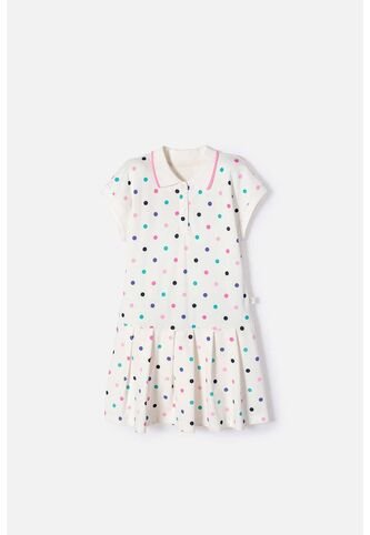 Vestido Mic Marfil Corto Tipo Polo Para Niña 10 MARCA MIC