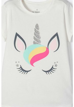 Camiseta Mic Manga Corta Marfil Para Niña 10