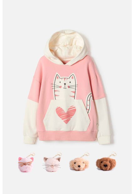 Buzo De Mic Con Capucha Rosado Para Niña 6