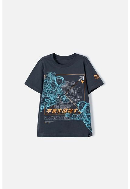 Camiseta Mic Gris Básica Para Niño 8