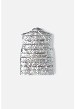 Chaleco Mic Color Plata Con Cierre Frontal Para Niña 4