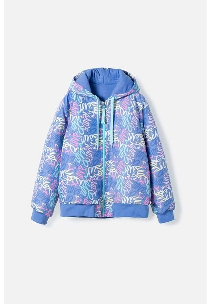 Chaqueta De Mic Con Cierre Y Capucha Azul Para Niña 12