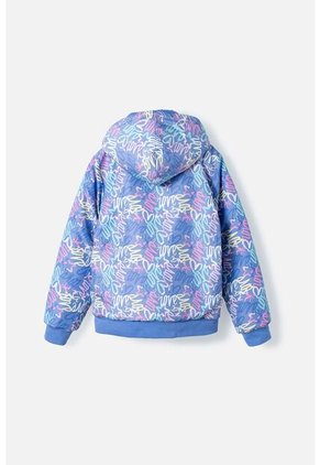 Chaqueta De Mic Con Cierre Y Capucha Azul Para Niña 4