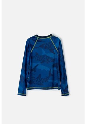 Camiseta De Baño Mic Manga Larga Azul Para Niño 12